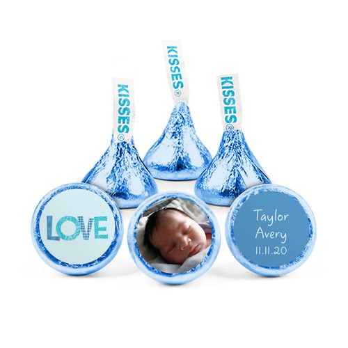 Personalized Boy Birth Announcement Love Hershey's Kisses