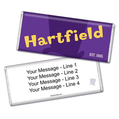 Personalized Chocolate Bar & Wrapper - Business Promotional Willy Wonka Theme