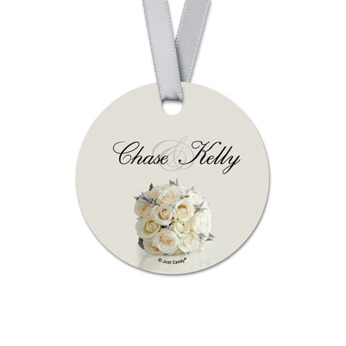 Personalized Bouquet Rehearsal Dinner Round Favor Gift Tags (20 Pack)
