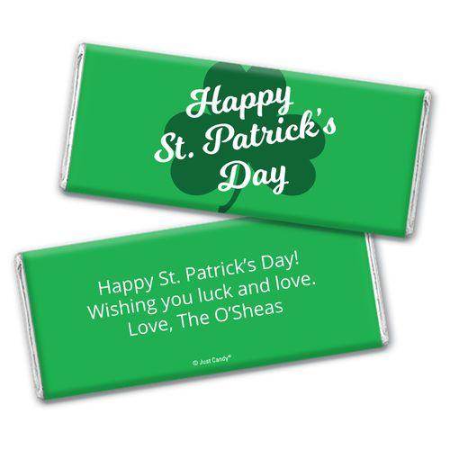 Personalized St. Patrick's Day Clover Chocolate Bar Wrappers