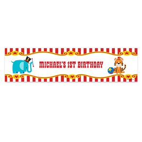Personalized Circus Theme Birthday 5 Ft. Banner