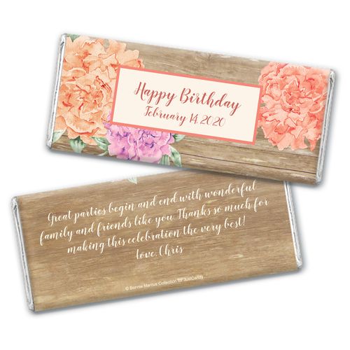 Blooming Joy Birthday Party Favor Personalized Candy Bar - Wrapper Only