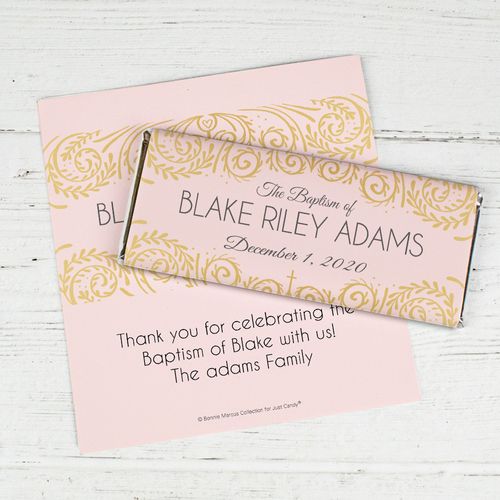 Personalized Bonnie Marcus Scroll Baptism Chocolate Bar Wrappers Only