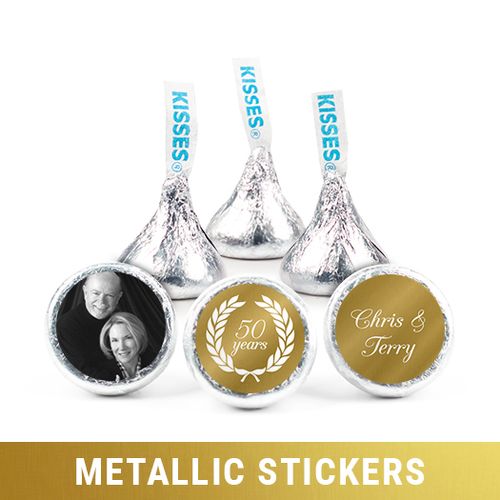 Personalized Hershey's Kisses - Metallic Anniversary Now & Then