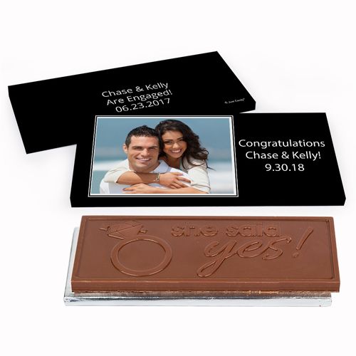 Deluxe Personalized Photo Engagement Chocolate Bar in Gift Box