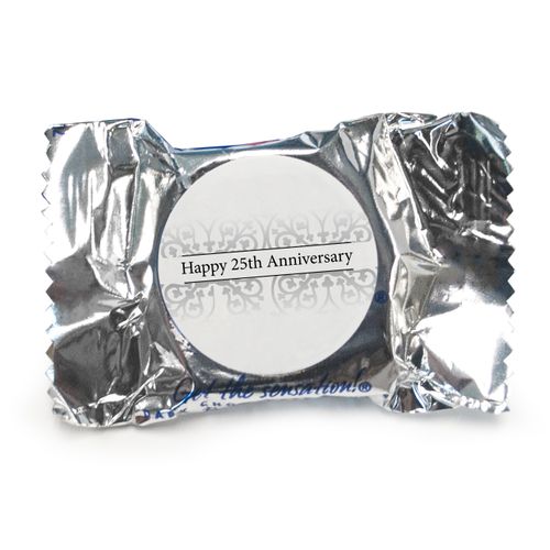 Anniversary Personalized York Peppermint Patties Silver 25th Fleur de Lis Gilded