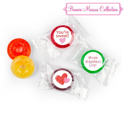 Personalized Valentine's Day Red and Pink Hearts LifeSavers 5 Flavor Hard Candy (300 Pack)