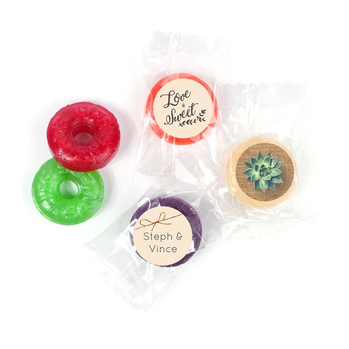 Personalized Sweet Burlap LifeSavers 5 Flavor Hard Candy
