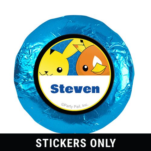 Personalized Birthday Pokemon Themed 1.25" Stickers (48 Stickers)