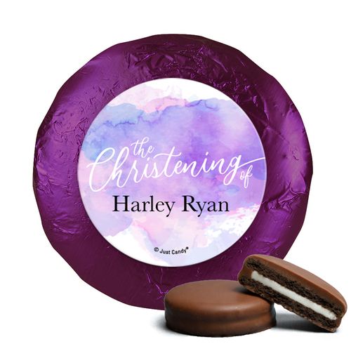 Personalized Watercolor Christening Chocolate Covered Oreos