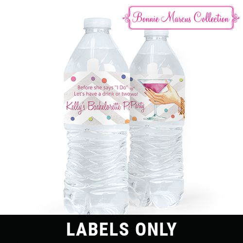 Personalized Bachelorette Party Here's to You Water Bottle Sticker Labels (5 Labels)