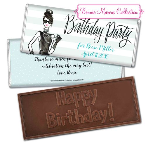 Bonnie Marcus Collection Personalized Embossed Chocolate Bar Chocolate & Wrapper In Vogue Birthday