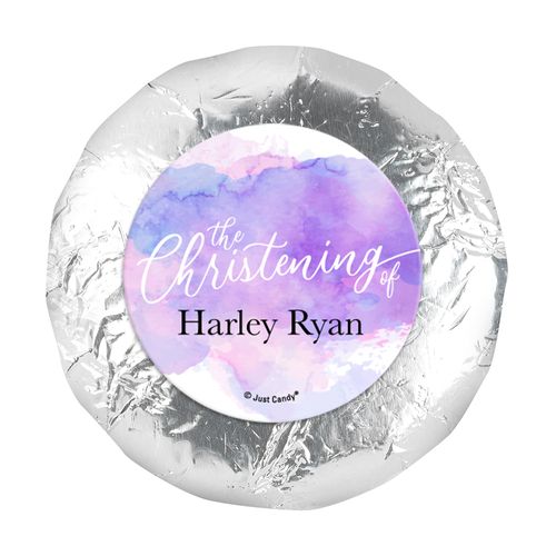 Personalized Watercolor Christening 1.25" Sticker (48 Stickers)