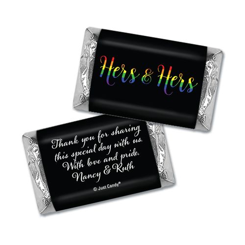 Personalized Mini Wrappers Only - Lesbian Wedding Hers & Hers Rainbow