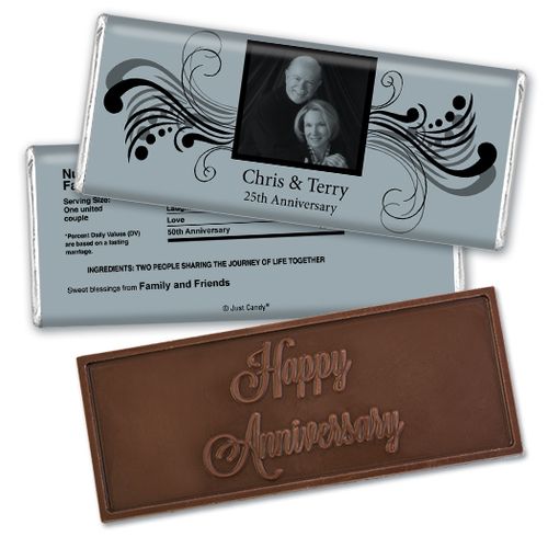Anniversary Party Favors Personalized Embossed Chocolate Bar Chocolate & Wrapper Forever Yours Anniversary Favors
