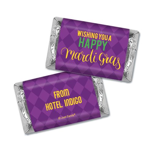 Personalized Mardi Gras Hershey's Miniatures and Wrappers - Happy Mardi Gras