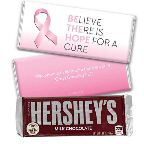 Personalized Hershey's Milk Chocolate Bar & Wrapper - Breast Cancer Awareness Be the Hope