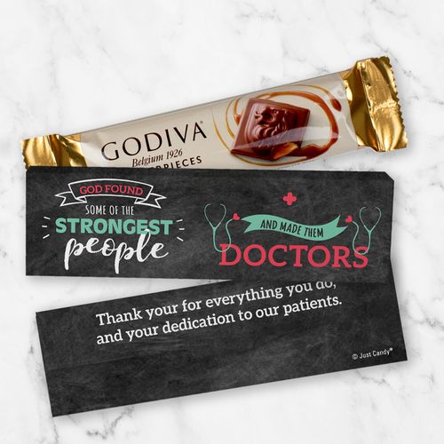 Personalized Doctor Appreciation Strongest People Godiva Mini Masterpiece Chocolate Bar in Gift Box