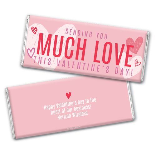 Personalized Valentine's Day Chocolate Bar and Wrapper - Sending Much Love
