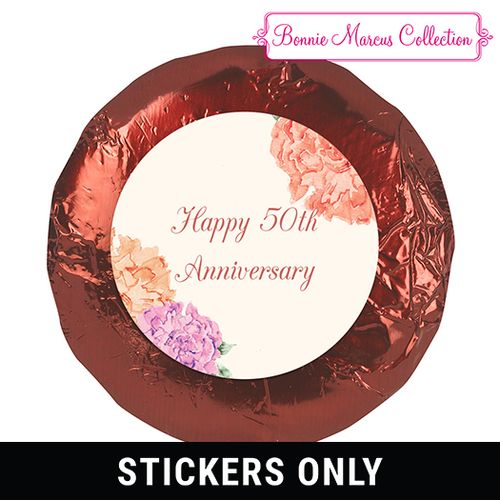 Blooming Joy Anniversary Favors 1.25in Stickers