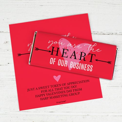 Personalized Valentine's Day Chocolate Bar Wrapper Only - Heart of Our Business