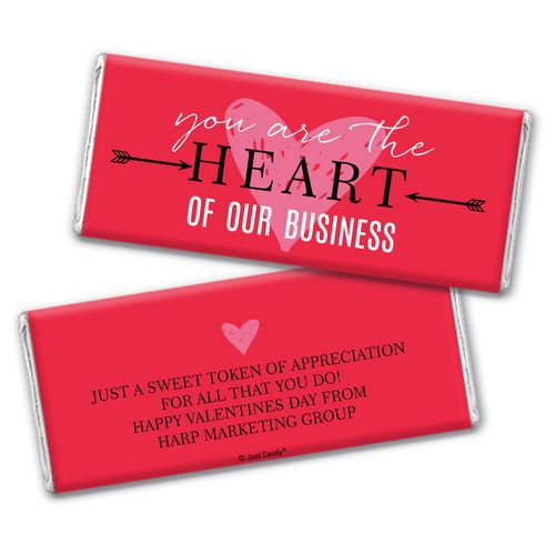 Personalized Valentine's Day Chocolate Bar and Wrapper - Heart of Our Business