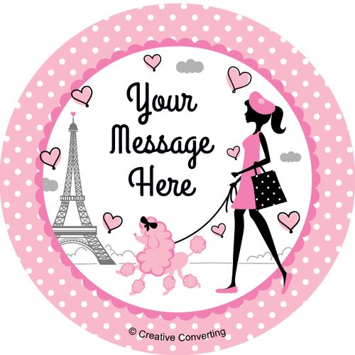 Paris Party Personalized 2" Stickers (20 Stickers)