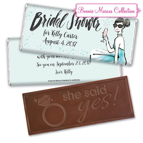 Sunny Soiree Bridal Shower Favors Personalized Embossed Bar Assembled