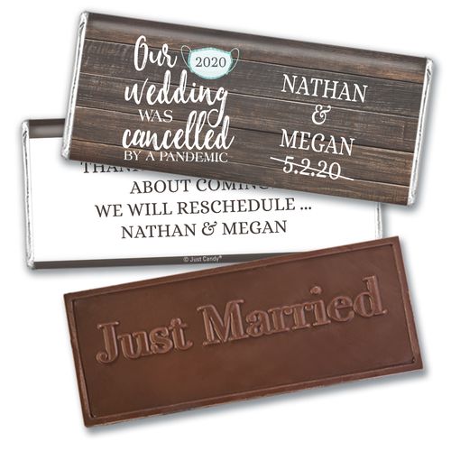 Personalized Our Wedding Was Cancelled Embossed Chocolate Bars