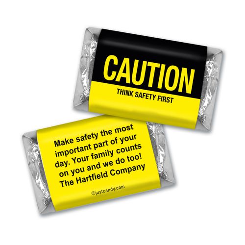 Personalized Hershey's Miniatures - Business Promotional Caution Think Safety First