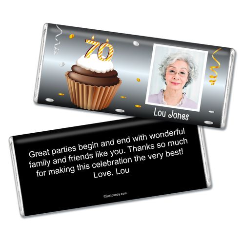 Personalized Milestones 70th Birthday Chocolate Bar & Wrapper
