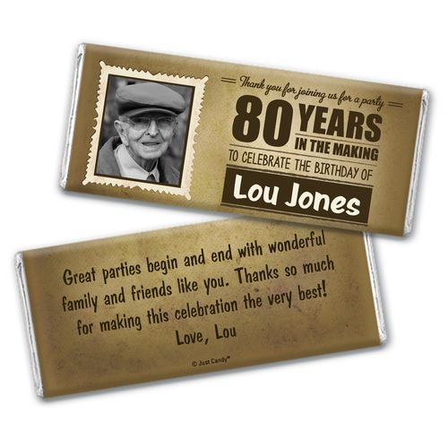Century Personalized 80th Birthday Candy Bar - Wrapper Only