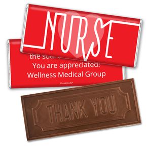 Personalized Nurse Pulse Embossed Thank You Chocolate Bar
