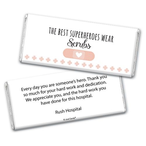 Personalized Nurse Appreciation Superheroes Chocolate Bar Wrappers Only