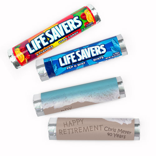 Personalized Retirement Message by the Sea Lifesavers Rolls (20 Rolls)