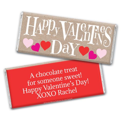 Personalized Valentine's Day Cute Hearts Chocolate Bar Wrapper