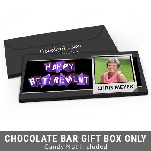 Deluxe Personalized Photo Retirement Candy Bar Favor Box