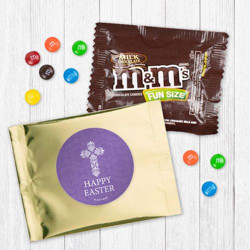 Personalized Easter Purple Cross - Milk Chocolate M&Ms