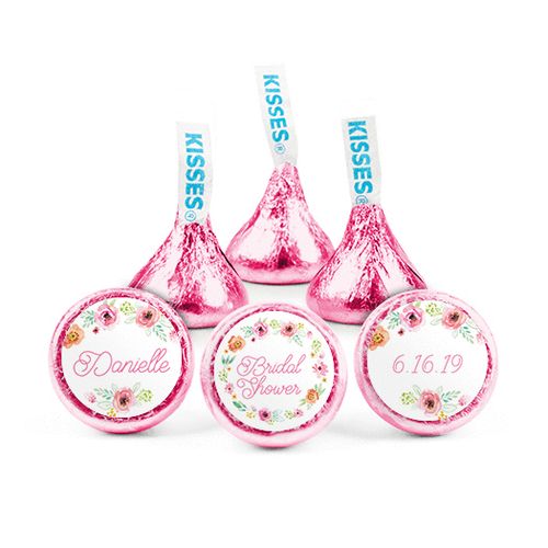 Personalized Bridal Shower Water Color Blossoms Hershey's Kisses
