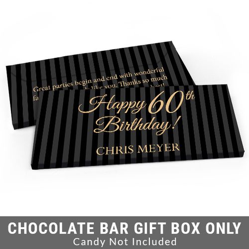 Deluxe Personalized 60th Birthday Candy Bar Favor Box