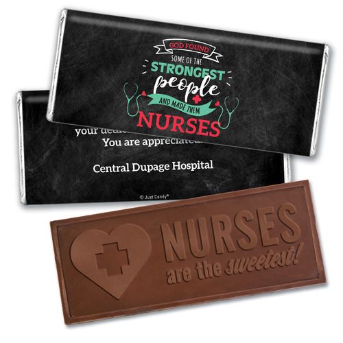 Personalized Nurse Appreciation Strongest People Embossed Nurse Chocolate Bars