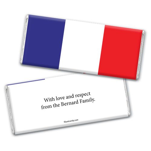 French Flag Personalized Candy Bar - Wrapper Only