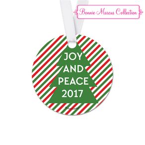 Personalized Christmas Ho Ho Ho's Round Favor Gift Tags (20 Pack)