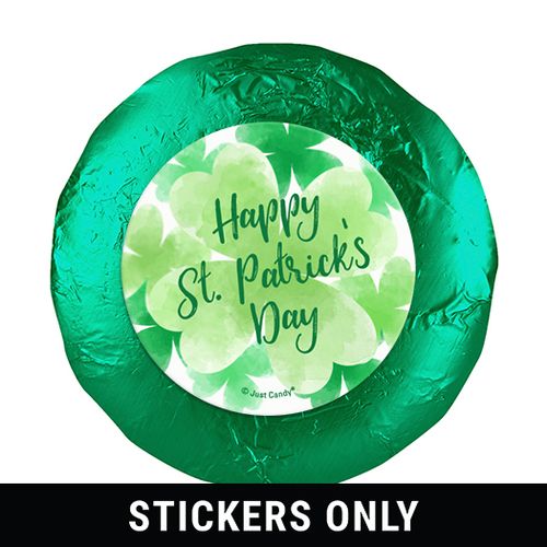 St. Patrick's Day Watercolor Clovers 1.25" Stickers (48 Stickers)