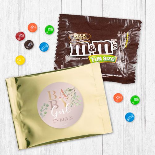 Personalized Girl Birth Announcement Baby Girl - Milk Chocolate M&Ms
