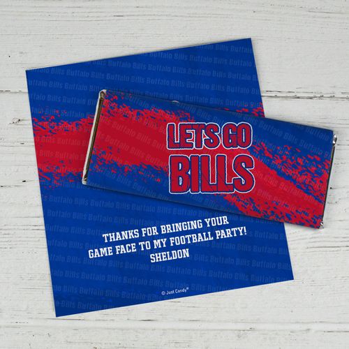 Personalized Bills Football Party Chocolate Bar Wrappers Only