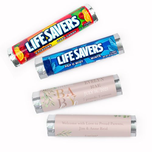 Personalized Birth Announcement Baby Girl Lifesavers Rolls (20 Rolls)