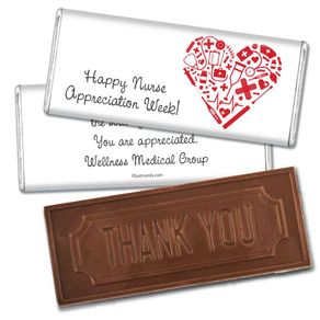 Nurse Appreciation Personalized Embossed Chocolate Bar First Aid Heart
