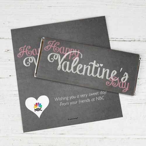 Personalized Valentine's Day Add Your Logo Charcoal Hershey's Chocolate Bar Wrappers Only