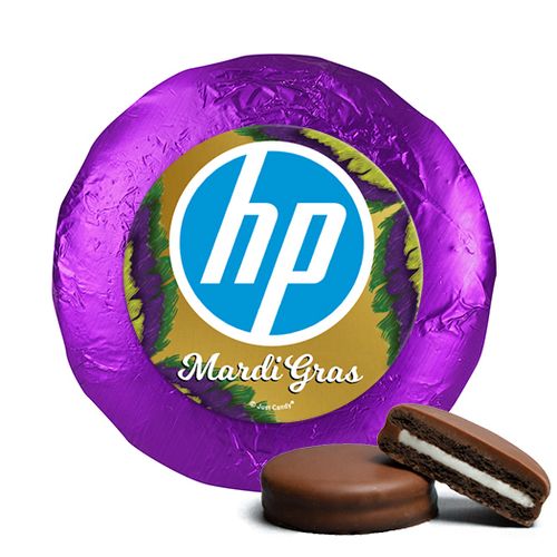 Personalized Milk Chocolate Covered Oreos - Mardi Gras Add Your Logo